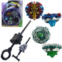 Kit Beyblade Tornado Gyro Combat com 2 Pião de Batalha Lançador Infantil Kit Beyblade Tornado Gyro Combat com 2 Pião de Batalha Lançador Infantil