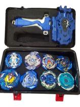 Kit Beyblades De Metal Com Maleta E Puxadores - 8 Unidades
