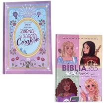 KIT BÍBLIA 365 CORAJOSAS 2 NVT Capa dura e LIVRO JORNAL DA GAROTA CORAJOSA Mundo Cristão