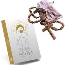 Kit Bíblia Católica e Terço dos Mistérios do Rosário Sagrada Ave-Maria Eis o Cordeiro de Deus Branca