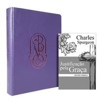 Kit Bíblia da Mulher que Ora Grande Roxa + Justificação pela Graça Charles Spurgeon