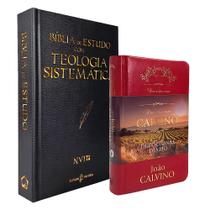 Kit Bíblia de Estudo com Teologia Sistemática NVI + Dia a Dia com Calvino Luxo
