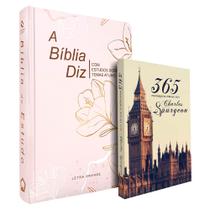 Kit Bíblia de Estudo Diz NAA Feminina + 365 Mensagens Diárias com Charles Spurgeon Clássica