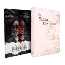 Kit Bíblia de Estudo Diz NAA Feminina + Caderno Anotações Bíblicas Leão de Judá - Livraria Cristã Emmerick