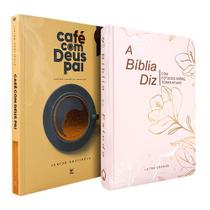 Kit Bíblia de Estudo Diz NAA Feminina + Devocional Café com Deus Pai