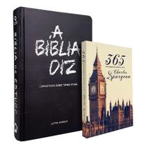 Kit Bíblia de Estudo Diz NAA Giz + 365 Mensagens Diárias com Charles Spurgeon Clássica