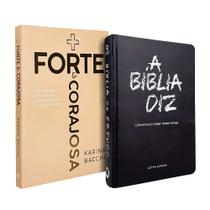 Kit Bíblia de Estudo Diz NAA Giz + Mais Forte e Corajosa