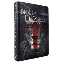 Kit Bíblia de Estudo Diz NAA Leão + Caderno Anotações Bíblicas Aquarela