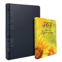 Kit Bíblia de Estudo Diz NAA Sticker + 365 Mensagens Diárias com Charles Spurgeon Girassol