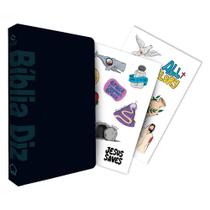 Kit Bíblia de Estudo Diz NAA Sticker + Caderno Anotações Bíblicas Aquarela