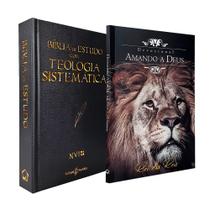 Kit Bíblia de Estudo Teologia Sistemática NVI + Devocional Amando a Deus - Leão