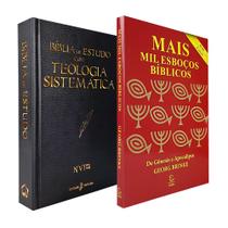 Kit Bíblia de Estudo Teologia Sistemática NVI + Mais Mil Esboços Bíblicos