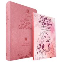 Kit Bíblia de Estudos da Mulher NVT Rosa Flores + Mulheres da Bíblia - Publicações Pão Diário