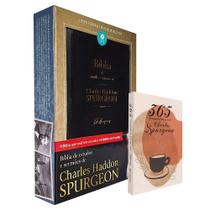 Kit Bíblia de Estudos e Sermões Charles Spurgeon NVT + 365 Mensagens Diárias - Café