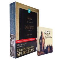 Kit Bíblia de Estudos e Sermões Charles Spurgeon NVT + 365 Mensagens Diárias - Clássico