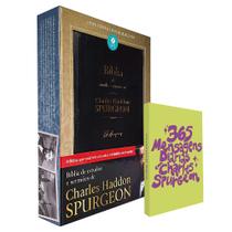 Kit Bíblia de Estudos e Sermões Charles Spurgeon NVT + 365 Mensagens Diárias - Lettering