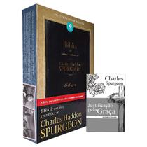 Kit Bíblia de Estudos e Sermões Charles Spurgeon NVT + Justificação pela Graça
