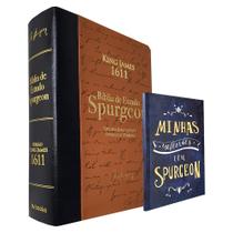 Kit Bíblia de Estudos Spurgeon King James 1611 Letra Grande Luxo Marrom e Preta + Minhas Reflexões - BV Books