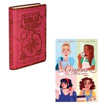 Kit Bíblia Descobertas Adolescentes Rosa Versão NTLH e Livro Corajosas O conto da Princesa não Encantada