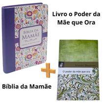 KIT Bíblia Mamãe Estudo Versão ARA Almeida Revista e Atualizada Lilás Livro O Poder Da Mãe Que Ora - Evangélica Cristã Religião