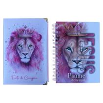 Kit Bíblia Nlth Leão forte e corajosa com Abas + Agenda Planner Jesus pink Kit Bíblia Nlth Leão forte e corajosa com Abas + Agenda Planner Jesus pink