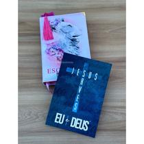 KIT Bíblia NTLH Leão escolhida por Deus + marca página glitter rosa pink + Devocional eu e Deus Jesus saves azul