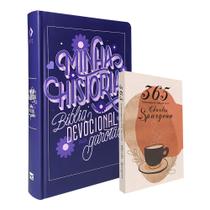 Kit Bíblia para Garotas Minha História NVT Lettering + 365 Mensagens Diárias com Spurgeon Café