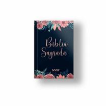 Kit Bíblia Sagrada Azul Rosas + Devocional Bons Pensamentos - GEOGRÁFICA