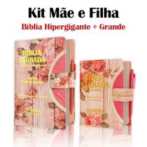 Kit Bíblia Sagrada Botão - Filha & Mãe - C/ Harpa - Romantic Kit Bíblia Sagrada Botão - Filha & Mãe - C/ Harpa - Romantic