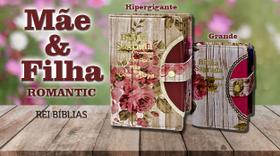 Kit Bíblia Sagrada Botão - Filha & Mãe - C/ Harpa - Romantic