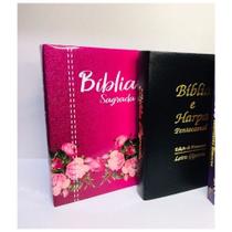 Kit Biblia Sagrada Casal Letra Hipergigante com Harpa