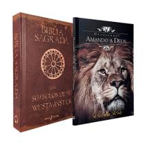 Kit Bíblia Sagrada com Símbolos de Fé Westminster NVI Retrô + Devocional Amando a Deus - Leão