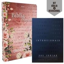 Kit Bíblia Sagrada Feminina NVT Virtuosa + Livro Devocional Intencionais - Linguagem Fácil e Atual