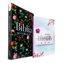 Kit Bíblia Sagrada NVT Capa Flexível Flores do Campo + Minhas Anotações Bíblicas Aquarela