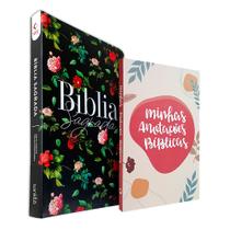 Kit Bíblia Sagrada NVT Capa Flexível Flores do Campo + Minhas Anotações Bíblicas Boho