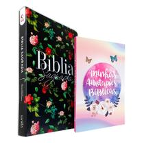 Kit Bíblia Sagrada NVT Capa Flexível Flores do Campo + Minhas Anotações Bíblicas Borboleta