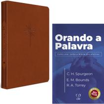 Kit Bíblia Slim Filament NVT Cor Marrom Mundo Cristão + Livro Orando A Palavra Casa Publicadora Paulista Kit Bíblia Slim Filament NVT Cor Marrom Mundo Cristão + Livro Orando A Palavra Casa Publicadora Paulista