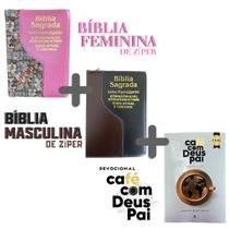 KIT Bíblias com Harpa de Zíper Para o Casal Cristão Letra Hiper gigante ARC Devocional Café com Deus Pai 2026 Cor: KIT F KIT Bíblias com Harpa de Zíper Para o Casal Cristão Letra Hiper gigante ARC Devocional Café com Deus Pai 2026 Cor: KIT F