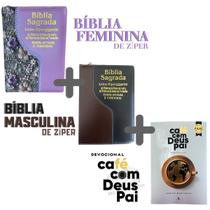 KIT Bíblias com Harpa de Zíper Para o Casal Cristão Letra Hiper gigante ARC Devocional Café com Deus Pai 2026 Cor: KIT L KIT Bíblias com Harpa de Zíper Para o Casal Cristão Letra Hiper gigante ARC Devocional Café com Deus Pai 2026 Cor: KIT L
