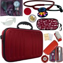Kit Bic Enfermagem Aparelho Pressão Estetoscopio Duplo
