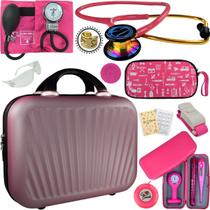 Kit Bic Enfermagem Aparelho Pressão Estetoscopio Duplo
