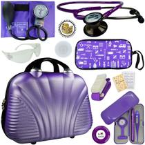Kit Bic Enfermagem Aparelho Pressão Estetoscopio Duplo