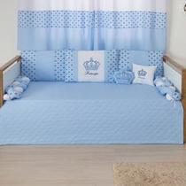 Kit Bicama Cama Babá Menino Princesa Imperial 8 Peças - Azul