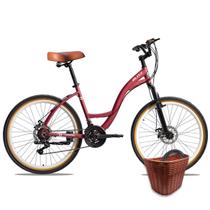 Kit Bicicleta 26 Blitz Comodo Urbana 21v + Cestinha e Cadeado