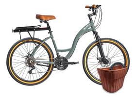 Kit Bicicleta Blitz Comodo 26 Urbana 21v + Bagageiro, Cestinha e Cadeado - Kit Bicicleta Blitz Comodo 26 Urbana 21v + Bagageiro, Cestinha e Cadeado -