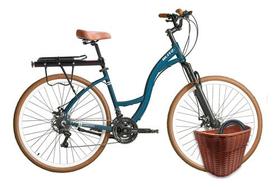 Kit Bicicleta Blitz Comodo aro 29 Shimano 21v Alumínio Freio Disco com Bagageiro , Cestinha e Cadeado Kit Bicicleta Blitz Comodo aro 29 Shimano 21v Alumínio Freio Disco com Bagageiro , Cestinha e Cadeado