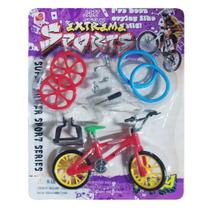 Kit Bicicleta De Dedo Com Acessórios Mini Brinquedo Vermelho - Shock