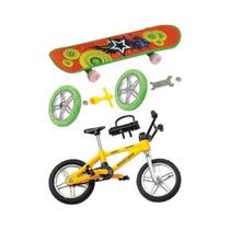 Kit Bicicleta e Skate de Dedo Manobras Radicais Com Acessórios - Art Brink