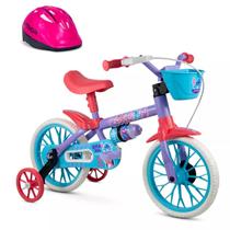 Kit Bicicleta Infantil Aro 12 Com Rodinhas Stitch E Capacete