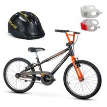 Kit Bicicleta Infantil Aro 20 Apollo + Capacete + Sinalizador LED